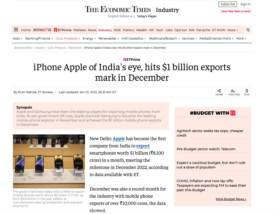 苹果12 限量版
:苹果iPhone在印度去年 12 月出口超10亿美元，刷新纪录